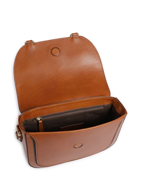 LUCE Mini shoulder bag, in leather Cognac / Gold - Women&rsquo;s Bags