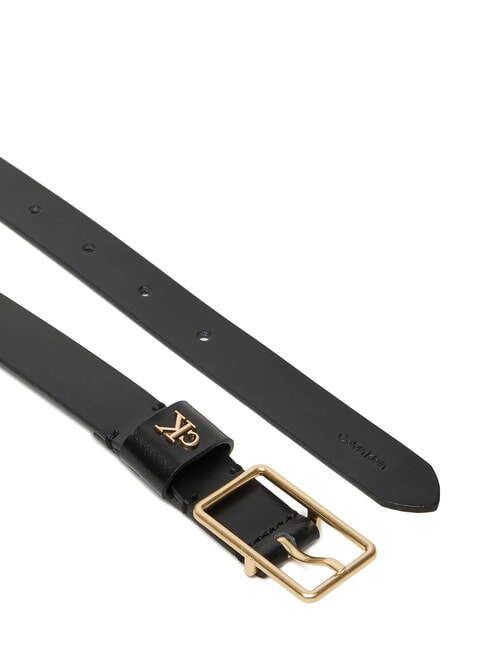 CLASSIC BUCKLE Leather belt black / antique light gold - Belts