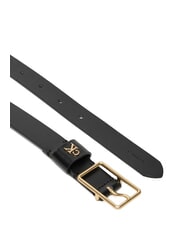 CALVIN KLEIN CLASSIC BUCKLE Leather belt black / antique light gold - Belts - 2