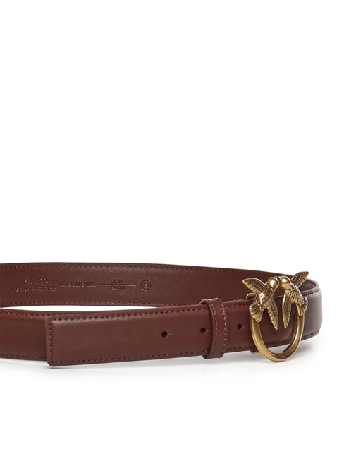 LOVE BERRY Leather belt burgundy wine-antique gold - Belts