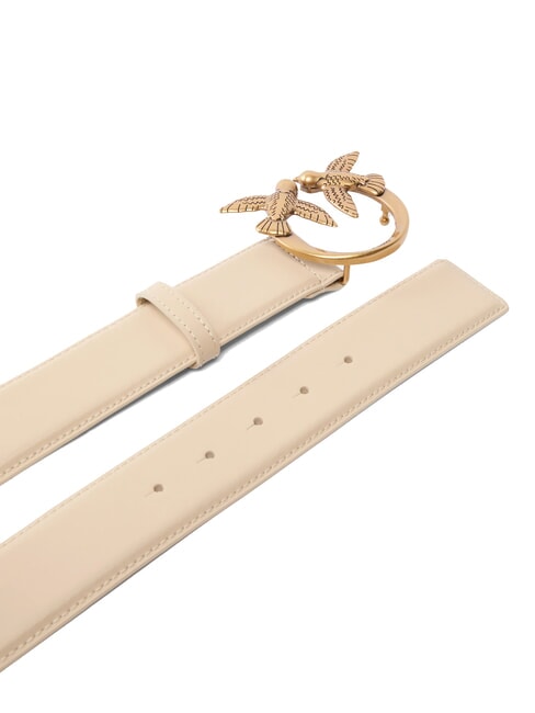 LOVE BERRY Leather belt beige-smoky gray-antique gold - Belts