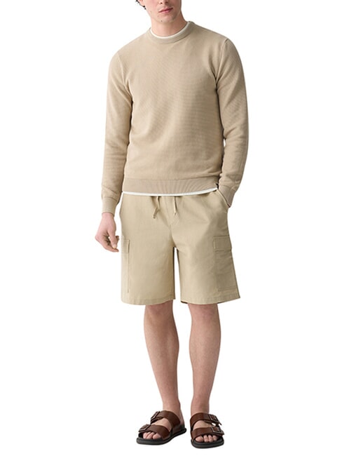 ORIGINALS BAFFLE Cotton crew neck sweater jute - Men's Sweaters