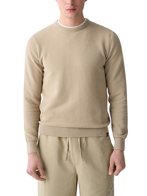 ORIGINALS BAFFLE Cotton crew neck sweater jute - Men's Sweaters