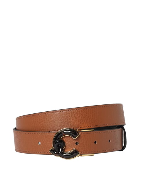 C-ME MARBLE  Leather belt black/cognac - Belts