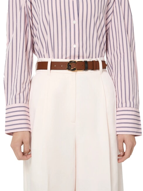 C-ME MARBLE  Leather belt black/cognac - Belts