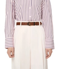 COCCINELLE C-ME MARBLE  Leather belt black/cognac - Belts - 3