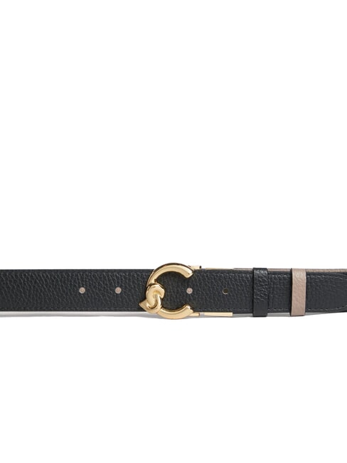 C-ME BICOLOR  Reversible leather belt noir/w.taupe - Belts