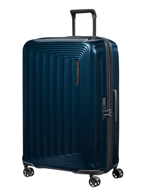 NUON Large expandable trolley metallic dark blue - Rigid Trolley Cases