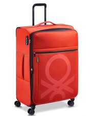 BENETTON By DELSEY COLOR BLOCK Large, expandable trolley RED - Semi-rigid Trolley Cases - 3