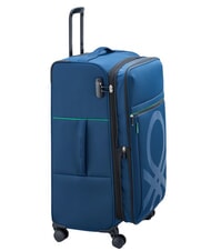 BENETTON COLOR BLOCK Large, expandable trolley blue - Semi-rigid Trolley Cases - 4