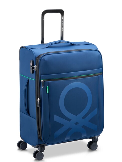COLOR BLOCK Medium Trolley, Expandable blue - Semi-rigid Trolley Cases