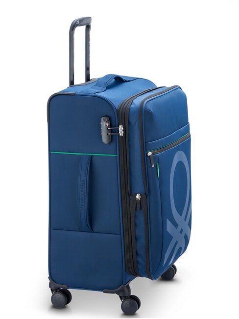 COLOR BLOCK Medium Trolley, Expandable blue - Semi-rigid Trolley Cases