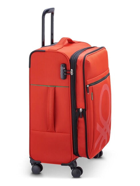 COLOR BLOCK Expandable Cabin + Medium + Large Trolley Set RED - Trolley Set
