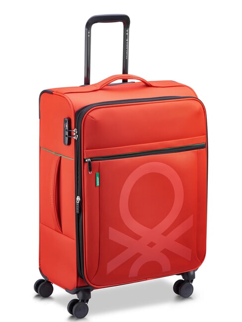 COLOR BLOCK Medium Trolley, Expandable RED - Semi-rigid Trolley Cases