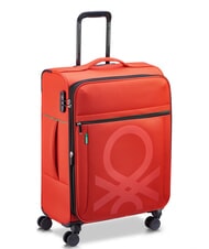 BENETTON By DELSEY COLOR BLOCK Medium Trolley, Expandable RED - Semi-rigid Trolley Cases - 3