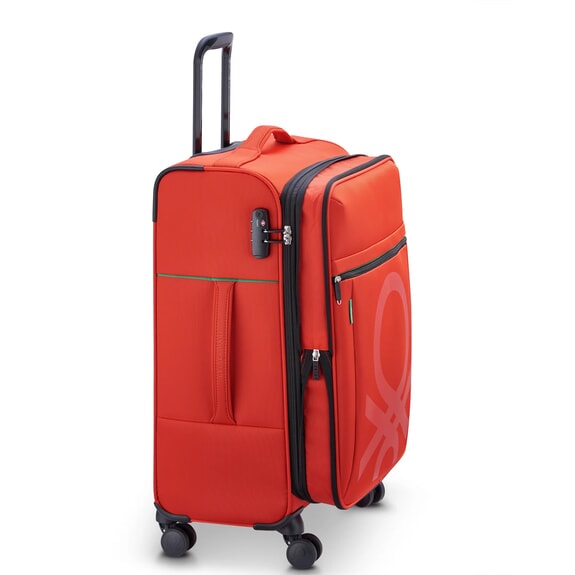 COLOR BLOCK Medium Trolley, Expandable RED - Semi-rigid Trolley Cases