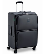 BENETTON UCB SOFT Large, expandable trolley Black - Semi-rigid Trolley Cases - 3