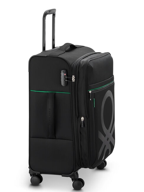 COLOR BLOCK Medium Trolley, Expandable Black - Semi-rigid Trolley Cases
