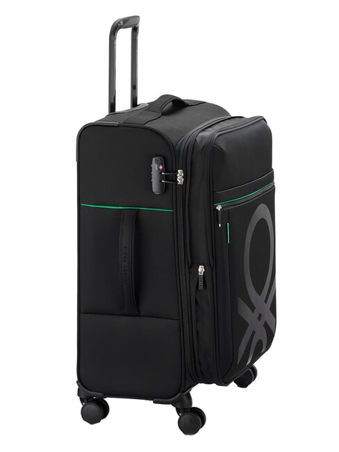 COLOR BLOCK Expandable Cabin + Medium + Large Trolley Set Black - Trolley Set