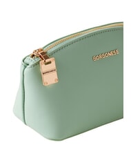 BORBONESE LETTERING Mini leather toiletry bag lichen - Sachets & Travels Cases - 4