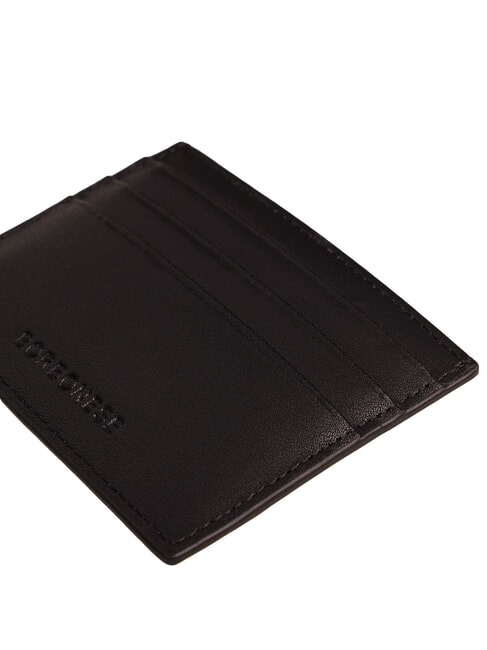 LETTERING Flat card holder in leather Black - Women&rsquo;s Wallets