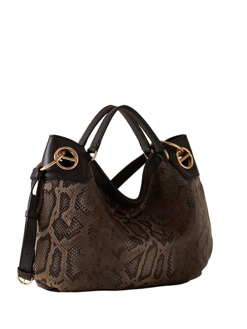 LONDON Python Handbag, with shoulder strap brown/ebony - Women&rsquo;s Bags
