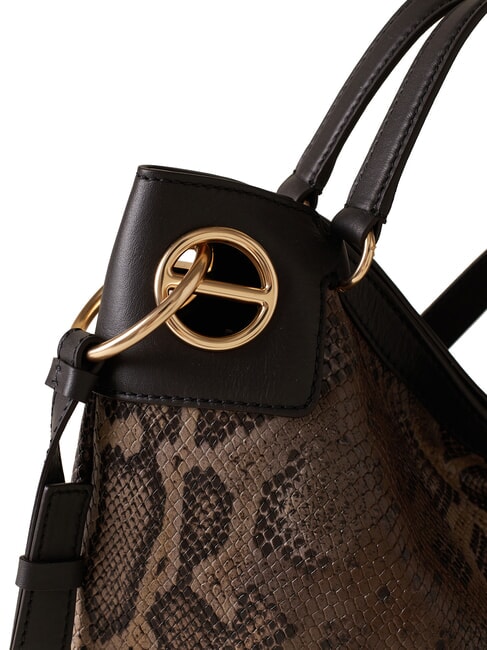 LONDON Python Handbag, with shoulder strap brown/ebony - Women&rsquo;s Bags