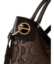 BORBONESE LONDON Python Handbag, with shoulder strap brown/ebony - Women&rsquo;s Bags - 4