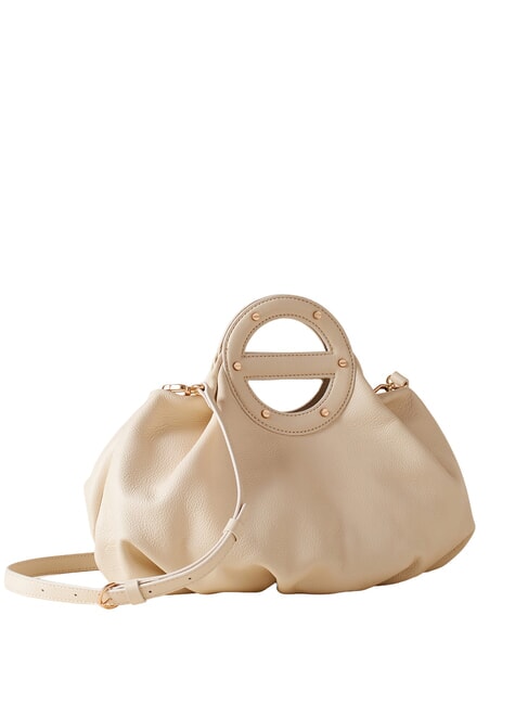 VIS-A-VIS Handbag, with shoulder strap, in leather white cotton - Women&rsquo;s Bags