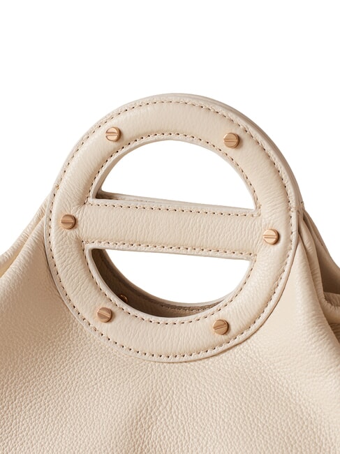 VIS-A-VIS Handbag, with shoulder strap, in leather white cotton - Women&rsquo;s Bags