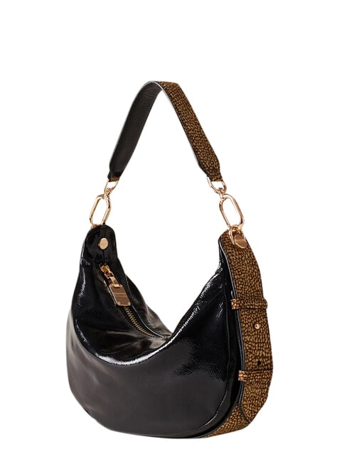 OYSTER Shoulder bag, leather BLACK / NATURAL OP - Women&rsquo;s Bags