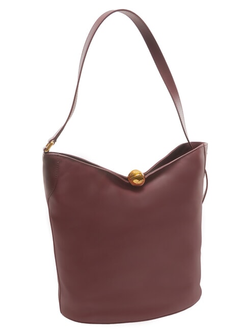 SFERA Leather shoulder bucket bag Red currant - Women&rsquo;s Bags