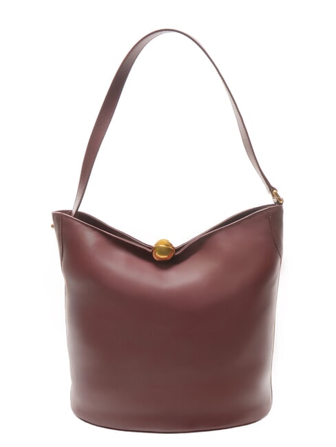 CAMPIONARIO - SFERA Leather shoulder bucket bag Red currant - Women&rsquo;s Bags