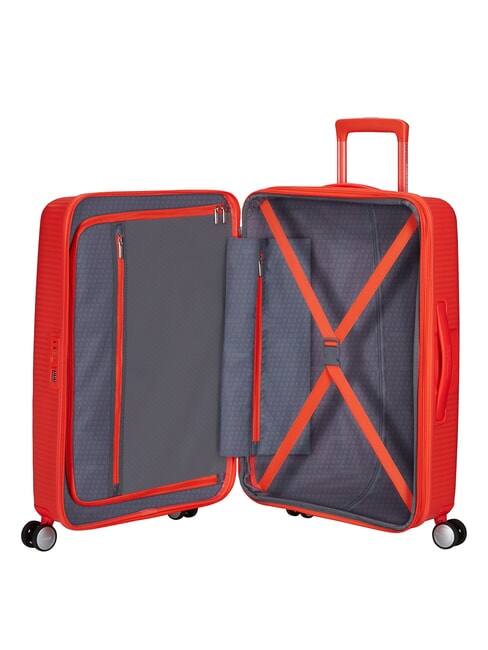 SOUNDBOX SPINNER Medium trolley, expandable neon orange - Rigid Trolley Cases