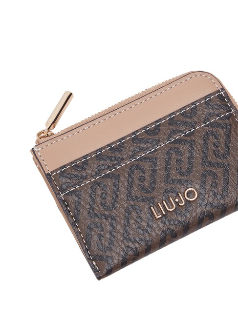 CALIWEN Zip card holder dark brown/dk.powder - Women&rsquo;s Wallets