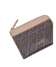 LIUJO CALIWEN Zip card holder dark brown/dk.powder - Women&rsquo;s Wallets - 4
