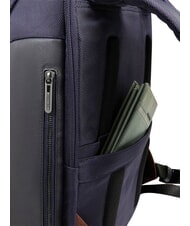 PIQUADRO BRIEF 2 laptop backpack and ipad holder in recycled fabric blue/leather - Laptop backpacks - 7