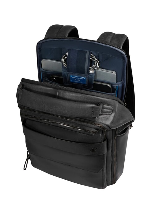 S141 Leather backpack, 14" laptop holder Black - Laptop backpacks