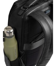 PIQUADRO S141 Leather backpack, 14" laptop holder Black - Laptop backpacks - 4