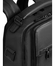 PIQUADRO S141 Leather backpack, 14" laptop holder Black - Laptop backpacks - 5