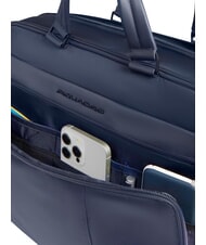 PIQUADRO WOLLEM Laptop and iPad Pro 12.9" briefcase blue - Work Briefcases - 4