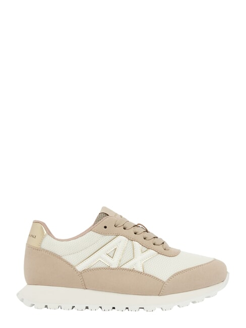 DROP MICROSUEDE Sneakers with side logo sand+off white - Women&rsquo;s shoes