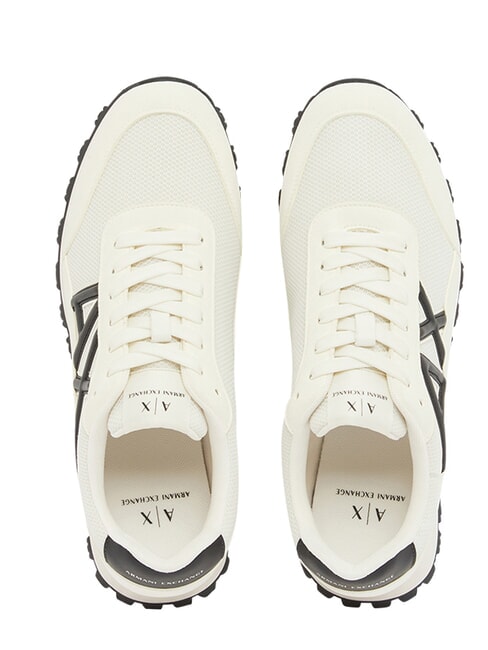 DROP MICROSUEDE Sneakers with contrasting logo off white + black - Men&rsquo;s shoes
