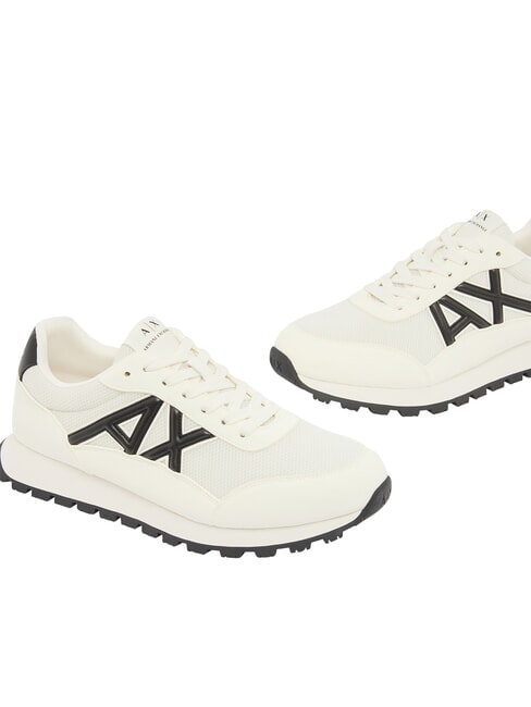 DROP MICROSUEDE Sneakers with contrasting logo off white + black - Men&rsquo;s shoes