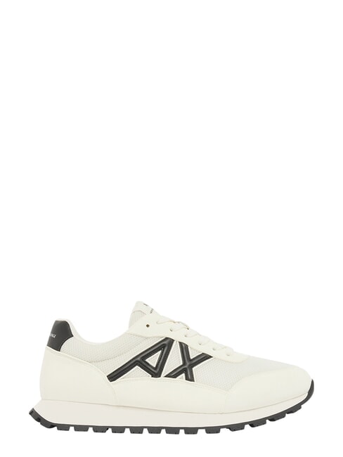 DROP MICROSUEDE Sneakers with contrasting logo off white + black - Men&rsquo;s shoes