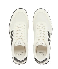 ARMANI EXCHANGE DROP MICROSUEDE Sneakers with contrasting logo off white + black - Men&rsquo;s shoes - 5