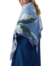 LIUJO FLOWER ORCHID Scarf bright blue wave - Scarves - 2