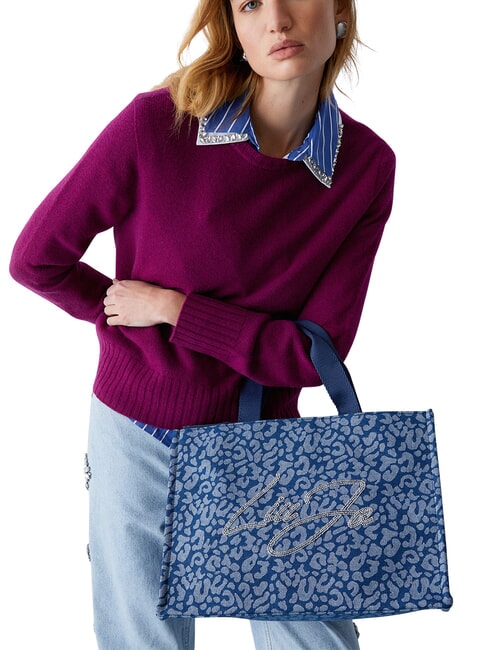 LOGO STRASS Handbag, with shoulder strap den.blue animalier - Women&rsquo;s Bags