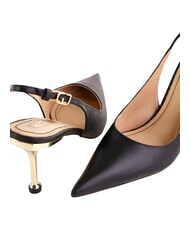 GAUD&Igrave; CRISTEL Chanel d&eacute;collet&eacute;, in leather BLACK - Women&rsquo;s shoes - 3