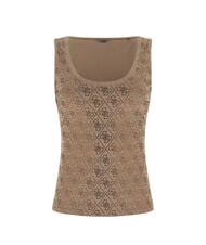GUESS 4G ALLOVER Top walnut shell - T-shirt - 3